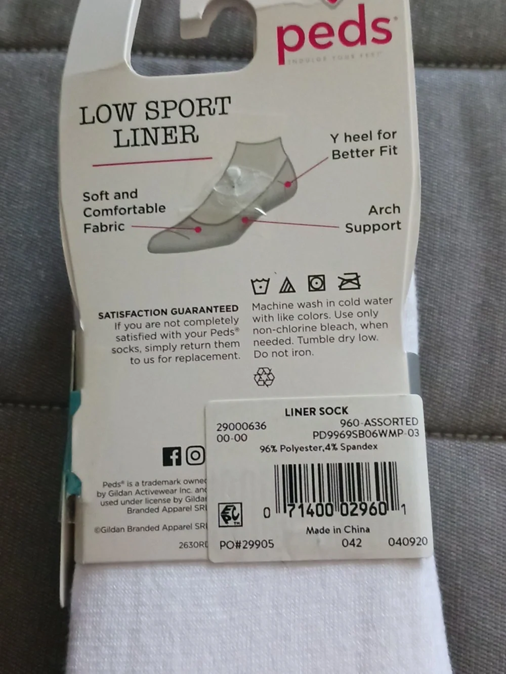 Peds low sport liner 6 pair socks